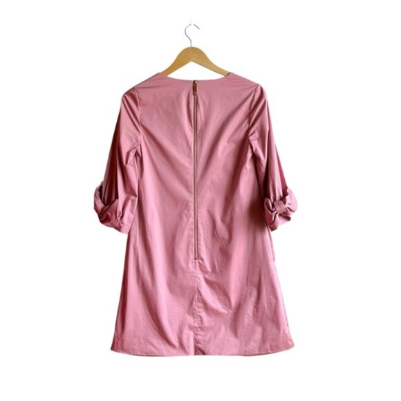 Ted Baker Solyane Pink Bow-Detail Poplin Cotton Shift Dress Size 4 TB Size 1 - Picture 8 of 16